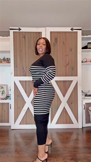 I live for sweater dresses. #sweaterweather#stripedsweater