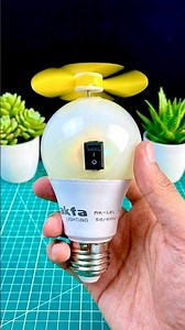 Brilliant Idea with Old LED Bulb! 💡 How to Make a Mini Fan using DC Motor #diy #dcmotor #lifehacks