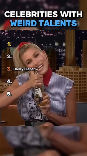 Top5Tier on Instagram: "Celebrities with weird talent *Unconventional skills*: Mark Ruffalo (unicycling), Aaron Paul (canine gender guessing), Jessie J (closed-mouth conversing) - *Unique abilities*: Katy Perry (frog facing), Jennifer Lawrence (marshmallow mouth stuffing), Christopher Walken (lion taming) - *Hidden talents*: Josh Hutcherson (cricket noises), Kendall Jenner (bird noises), Pierce Brosnan (fire eating) - *Weird hobbies*: Angelina Jolie (knife throwing), Margot Robbie (tattoo artist