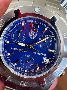 Mens Stainless TAG HEUER CN1112 Exclusive Chronograph Date Swiss Quartz Cobalt Blue Dial New Old Stock Original Factory Tags, Plastic & Box - Etsy