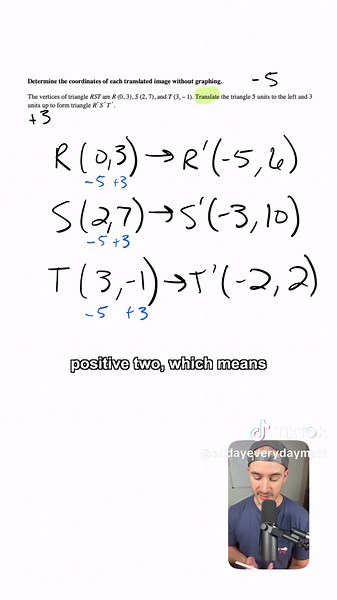 Geometry Translation Practice: Find Translated Coordinates (5 Left, 3 Up)
