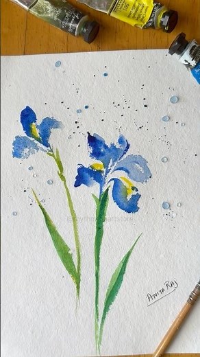 Easy Loose Watercolor Iris Flowers | Step-by-Step Floral Painting for Beginners #watercolorpainting