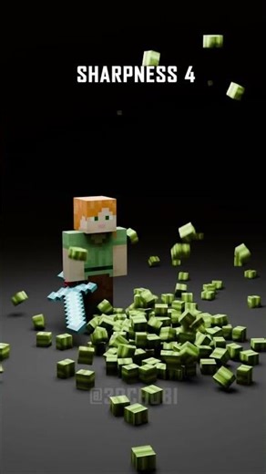 Alex Tests Diamond Sword Sharpness ♾️ – Bamboo Sliced into 24,000 Cubes! 💎⚔️ Minecraft Animation 4K