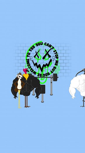 Animated Short - Workout Motivation 101: Oh it’s motivated. Look, I have trouble even saying to myself the number of years. #cartoonedits #animatorsoninstagram #gymgraffiti #gymetiquette #fitnessvideos #comedyskit #motivationalcoach | Bench Chicken