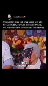 Jeanne Calment lived for 122 years and 164 days — a lifespan that reads like a living history book. Born in 1875, she witnessed the construction of the Eiffel Tower in Paris. As a young girl, she once sold colored pencils to Vincent van Gogh — later describing him as “ugly.” She survived two World Wars and saw the rise of cinema, the triumph of the moon landing, and the dawn of the internet. By the time she passed away in 1997, the modern digital age had begun. She remains the oldest verified pe
