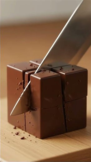 Ultra-Realistic Dark Chocolate Cube ASMR | Crisp Satisfying Slices & Snaps