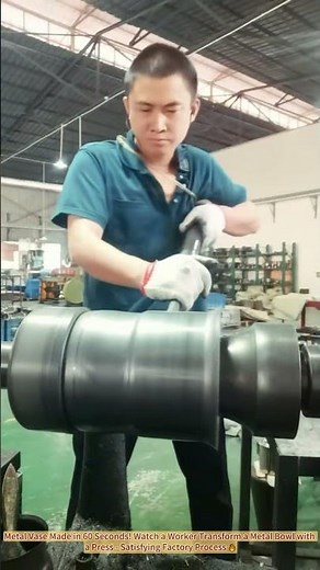 Metal Vase Made in 60 Seconds! Watch a Worker Transform a Metal Bowl with a Press 🔥