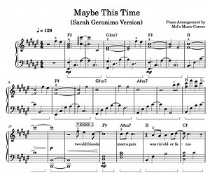 Maybe This Time by Sarah Geronimo PIANO SHEET MUSIC or MIDI