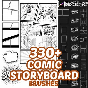 Procreate Comic Storyboard Template Builder Brushes, 330  Comic Book Constructor Tools Procreate Stamps, Comic Pop Art Bubble, Textures,icon - Etsy