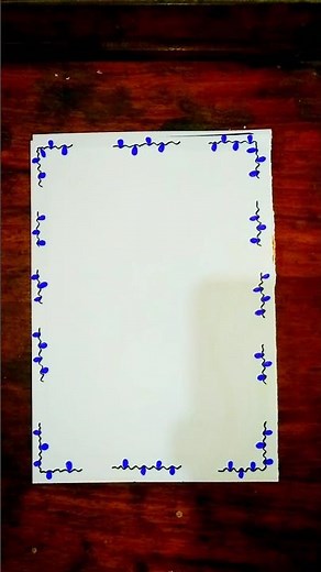 Blue Flower Vine Border Design/6 easy border design/Project design#shorts