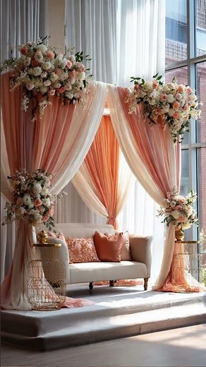 Pastel Theme Wedding Decor Ideas | Peach, Mint & White | Golden Decor