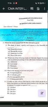 CMA Inter Paper 5 Business Law & Ethics Full Solutions June 2026 | ICMAI Exam Solutions | AIR 6