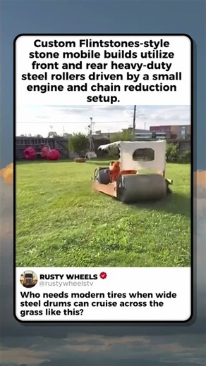 REAL LIFE FLINTSTONES CAR BACKYARD TEST