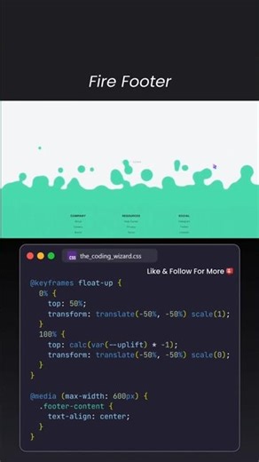 Fire Footer 🔥 Source Code #coding #design #uianimation #programming #developer