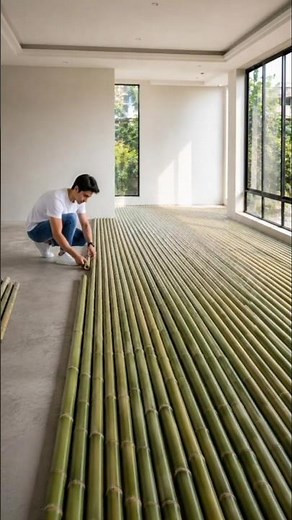 Satisfying Bamboo Floor Transformation 🌿✨ Hyper Realistic Resin Floor Time-Lapse #shorts