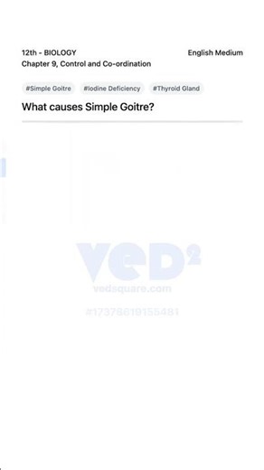 Simple Goitre Cause Explained 12th Biology Chapter 9
