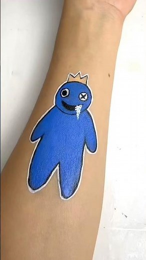 💙 Drawing Blue from Rainbow Friends on My Arm! 🎨 #RainbowFriends #Blue #Roblox #Drawing #art