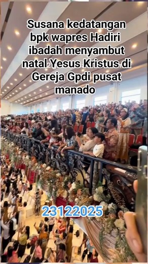 Susana kedatangan bpk wapres Gibran 23122025 hadiri ibadah natal Yesus Kristus di Gereja Gpdi pusa🖤