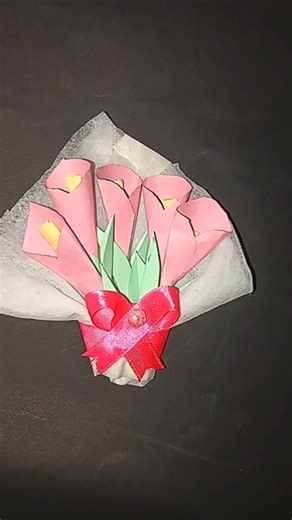 paper flower buke made 🎀🎀 #flowers #trending #foryou #handmade