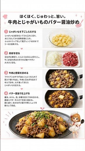 【肉とじゃがいものバター醤油炒め】