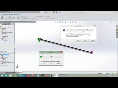 Large displacement - non linear analysis in SolidWorks Simulation (Simulation video 6 of 6)