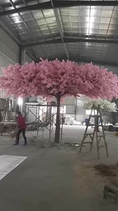 Shopping Mall Indoor Japanese Silk Red Cherry Blossom Tree Restaurant Decore Artificial Cherry Blossom Tree for Events Home