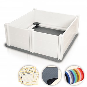 40x40 in Whelping Box for Dogs and Puppies with Rails, Suitable for Medium/Small Dogs, White