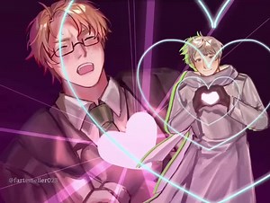 Hetalia Fan Art of Amerus and Rusame | Ivan Braginsky & Alfred F. Jones
