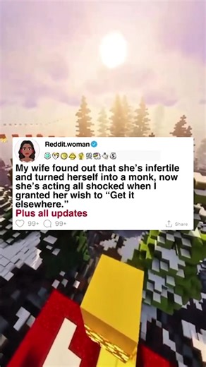 My wife found out that she’s infertile and turned herself into a monk, now she’s acting all shocked when I granted her wish to “get it elsewhere…” #redditstories #redditreadings #askreddit #reddit