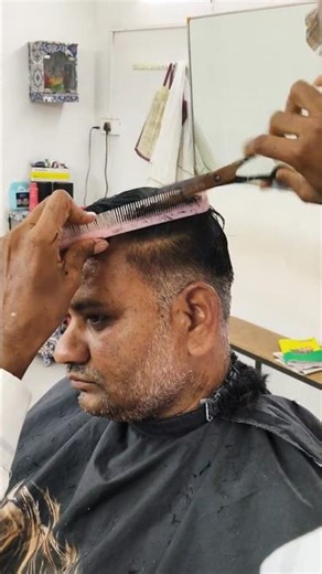 short length scissor cut haircut 💈