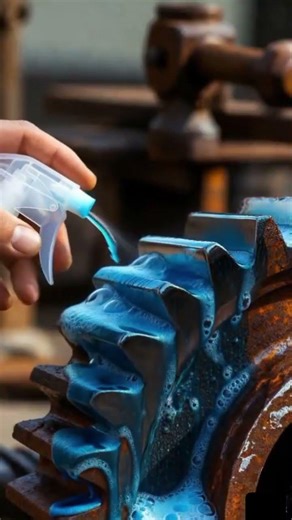 Rusted Metal Gear Cleaning 🔧 | Extreme Rust Removal with Spray | Satisfying Rust Dissolving