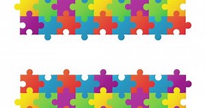 Animation of puzzle pieces on white background. Autism awareness month and digital interface concept digitally generated video.