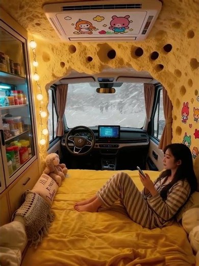 The Ultimate Zombie Proof Hideout? Living in a Cheese RV! #SnowDay #WinterCamping #CozyVibes