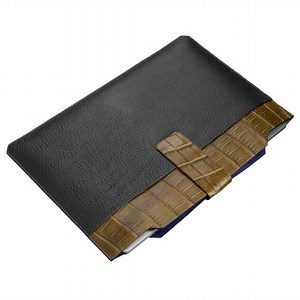 Luxury Alligator Leather Laptop Case – Handmade Yellowish Brown Color