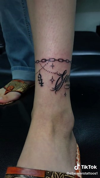 ANKLE BRACELET 💕 CUSTOM PIECE DESIGNED 👌🏼 #tatt #tattoo #fyp #fypシ #fypage #girls #girl