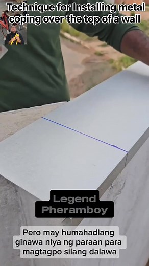 Technique for Installing metal coping over the top of a wall 🙋👍 #Metalworking #metalwork #carpenter #ctto @topfans #followers | Legend Pheramboy