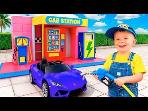 Adam and Mom Run a Funny Gas Station! 🚗⛽