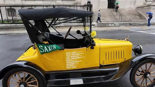 Historic suffrage car arrives at Georgia Capitol