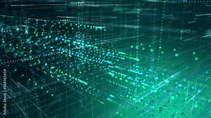 Computer network digital data transmitted at high speed. 4K UHD video loop animation.