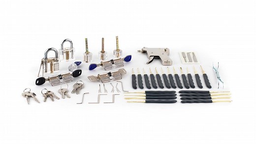 GOSO Hook Tools Lock Picking Practice Set 17pcs Stainless Steel Lock Pick Set Training Kits With Practice Lock