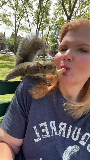 The one and only squirrel whisperer Cynthia Beaumont she feeds wild squirrels peanuts with her teeth! #SquirrelWhisperer #Squirrel #CynthiaBeaumont #Realitytv