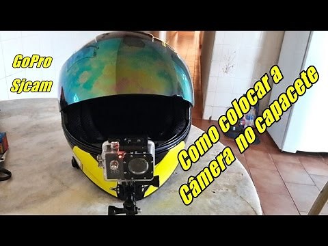 Como colocar a câmera no capacete ( GoPro Sjcam )
