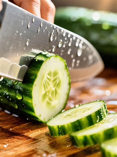 Satisfying Cucumber Chopping Sounds