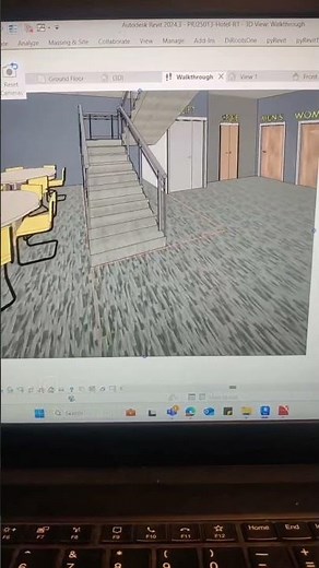 Creating walkthrough in Revit. #bim #walkthrough #hotel #design