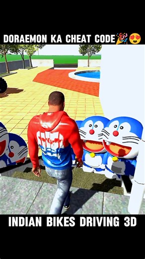 DORAEMON CHARECTER CHEAT CODE 🎉🤯 || INDIAN BIKES DRIVING 3D || #games #tending #shorts