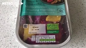 Aldi sticker found on Waitrose Mediterranean roast vegetables