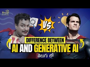 Difference Between Generative Ai and Ai | Generative Ai Tutorials Telugu | Part-1 | Brolly Academy