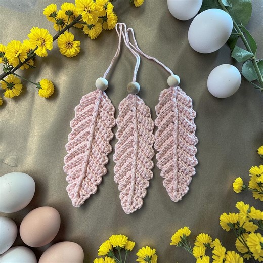 Lumi Fjäder Virkmönster PDF | Crochet Feather Pattern | Easter Ornament | Bookmark | DIY Crochet Decor - Etsy