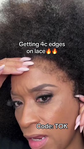 4C edges on lace tutorial🤩Wig name: ULW152 in bio link,don’t forget to use code “ TOK” for $$ saved🔥 #4chair #edgestutorial #afrohair #hairtok #curlyhair #kinkyafro #afrowig #hairtutorial