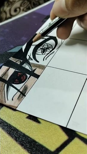 Sasuke’s Mangekyou Sharingan is INSANE! 👁️🔥 #Naruto #Shorts #Drawing